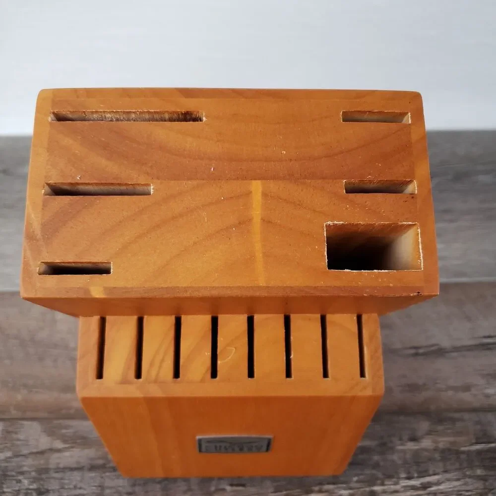 Chicago Cutlery 14 Slot Knife Block Wood Countertop Kitchen Storage